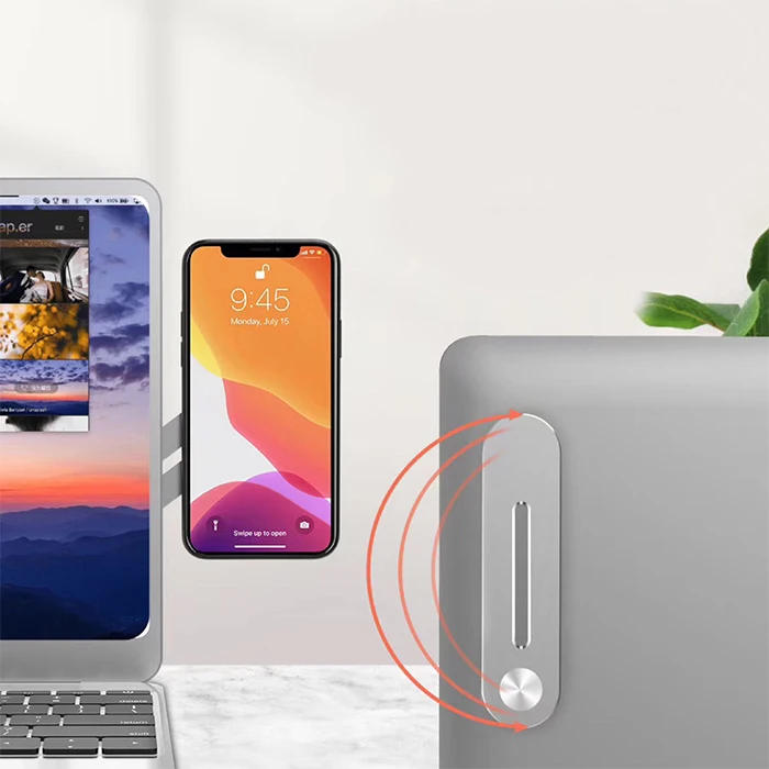 

Hot sale China factory computer accessories Phone holder Magnetic Cellphone Side Mount Clip Phone Tablet to Laptop Clip, Black