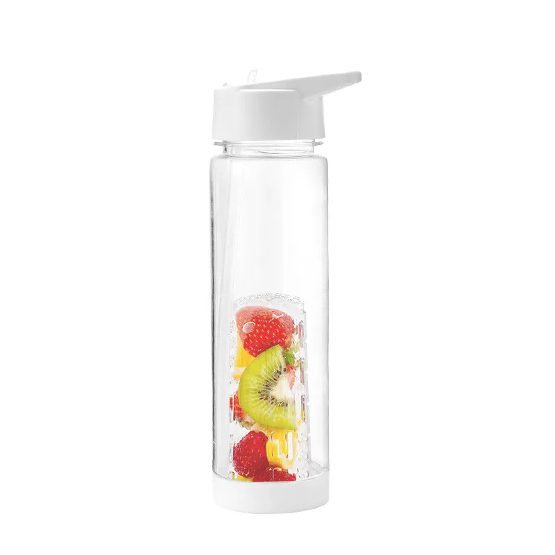 

2021 Everich New Sport Bottle With Fruit Infuser BPA Free Tritan Water Bottle Filter Joy Shaker With Infuser Plastic Bottle, Clear or customized color