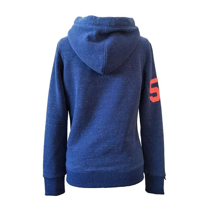 
OEM Anti-pilling Eco friendly Logo Printing Breathable Blue Ladies Snowheather Fleece Top Pullover Cropped Women Hoodies 