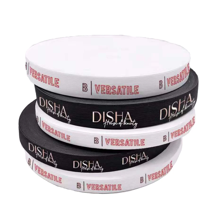 

Custom elastic band adjustable edge slayer band printed logo elastic band for wigs, Black/color