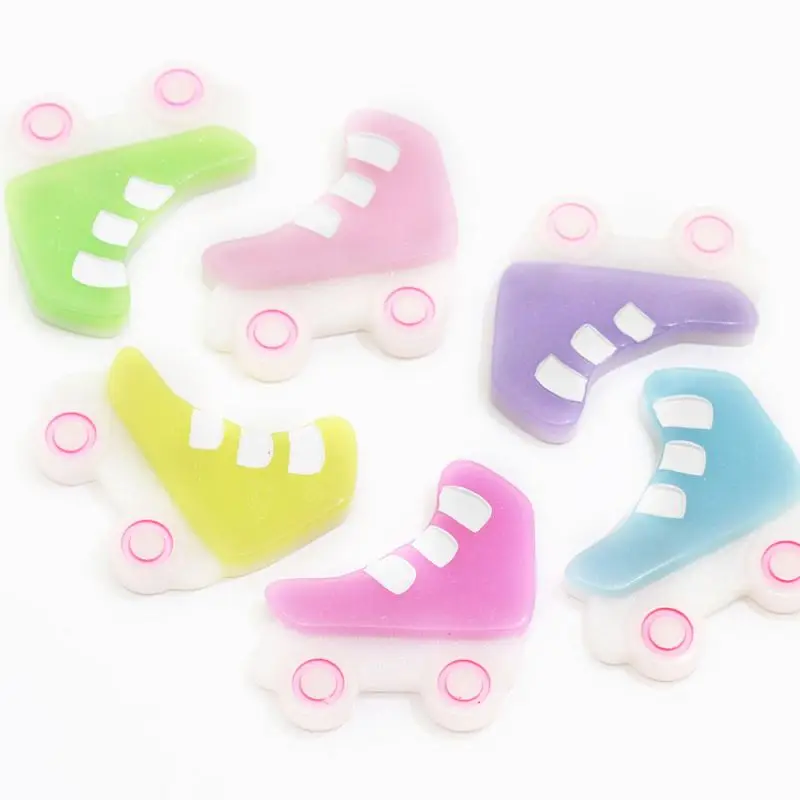 
Colorful Cute Design Mix Colors 38*38*7mm 100pcs Flat Back Resin Stickers Kawaii for Slime Supply Beads 