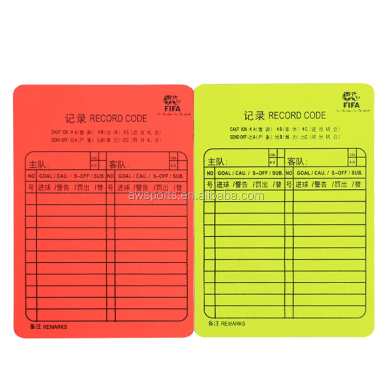 Referee Warning Card Kit - Training Red and Yellow Cards