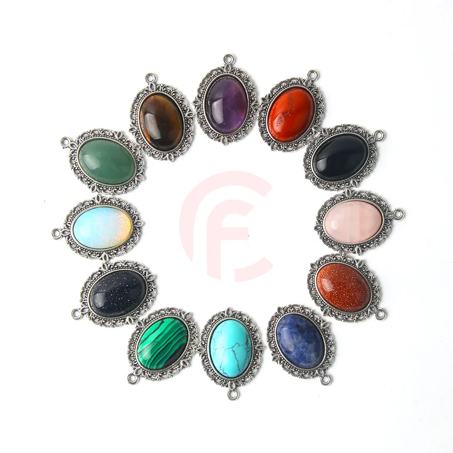 

Natural stone Time Gem Cabochon oval crystal Pendant Necklace DIY Gemstone for jewelry making accessories