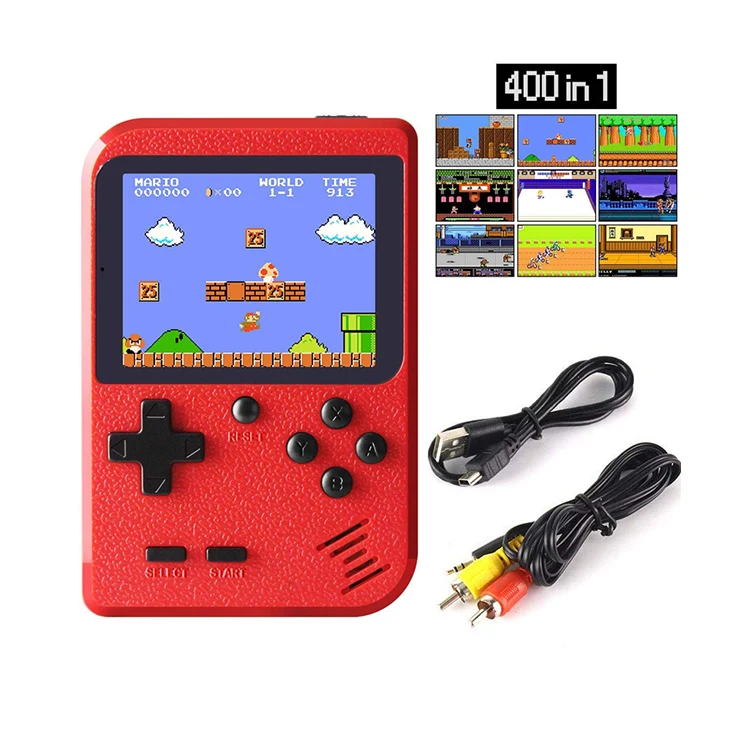 

Hot Sale Portable Console Sup Game Box 400 in 1 Plus Multi color 2.8-3 inch LCD Handheld Game Player, Light gray