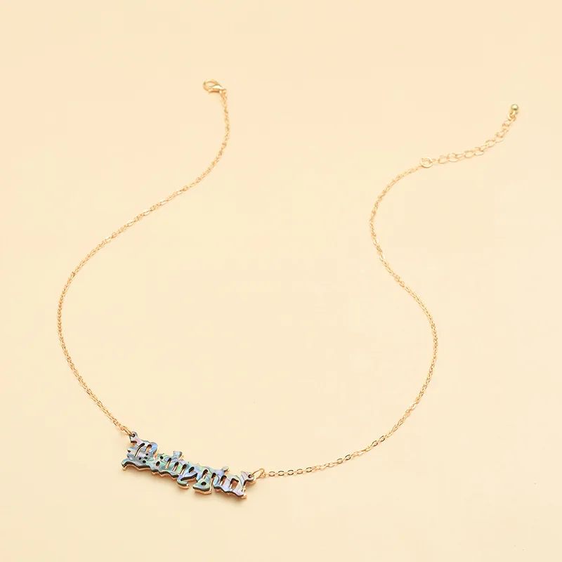 

Fashion Style Simple Personality Babygirl Letter Shell Stone Necklace Jewelry 2020