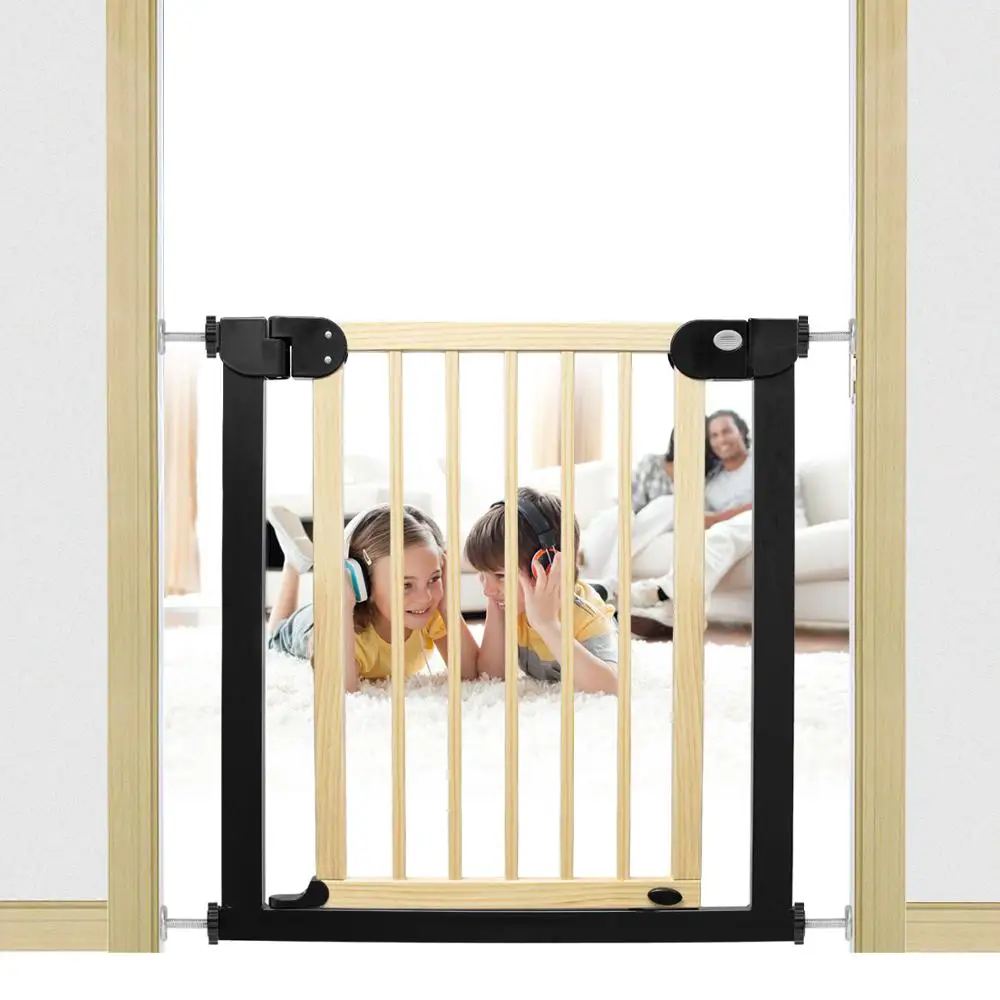 

Retractable Extra Wide Wood Baby Safety Gate For Stairs