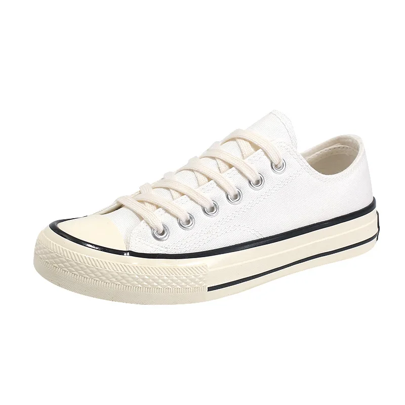 

Cheap wholesale custom printed unisex simple white low top latest canvas shoes for men