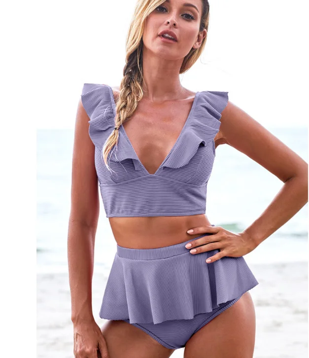 

Hot Sale tankini cut out Fashion Plus Size Swimwear Women Sexy two pieces Bikini