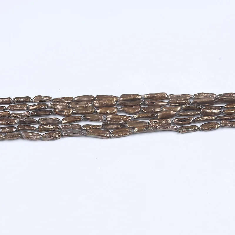 

Brown  biwa freshwater pearl beads loose strand