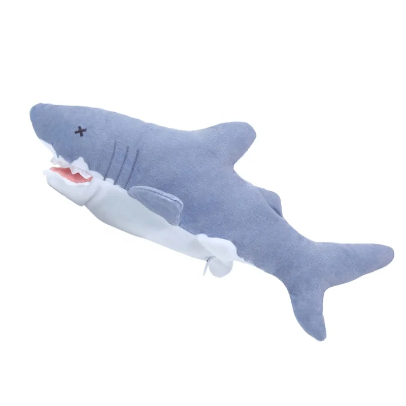 

Factory direct sales of plush shark simulation fish toy appearance vibration touch cat toy, Four styles