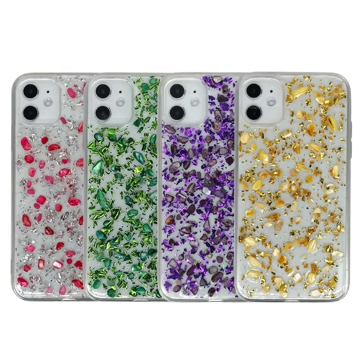 

3D Luxury Crystal Stone Resin Glitter Sequins Soft Tpu shock proof Phone Cases for Iphonex xr 11 12pro max 6 7 8