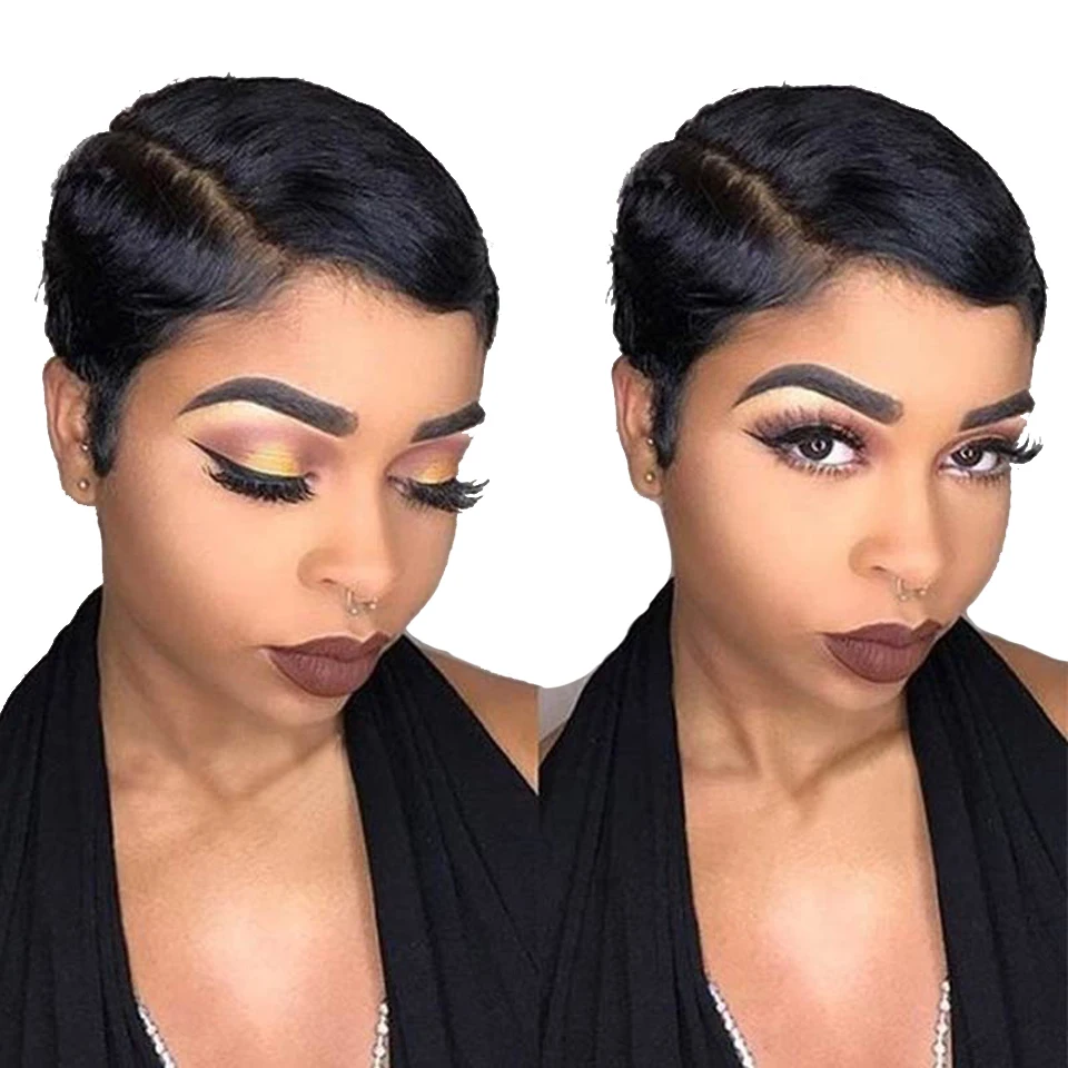

Joedir Cheap Pixie Cut Pre Plucked Straight Short Blonde Wig Human Hair For Black Women HD Lace Front Wigs Human Hair Wigs, 7 colors