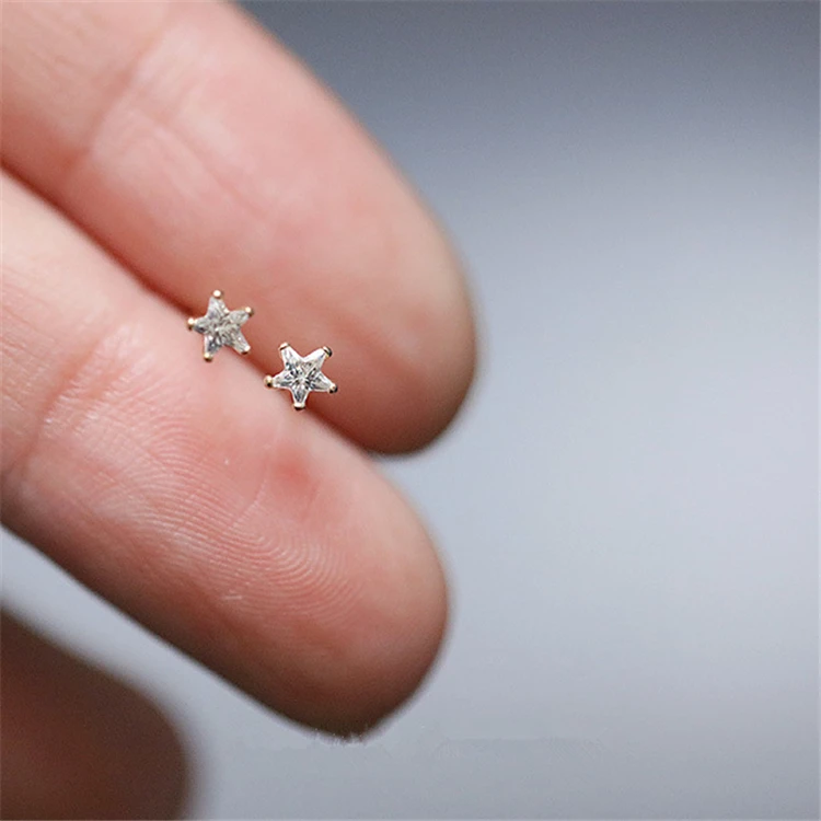 

s925 trendy star stone earrings jewelry stud wholesale gold earrings