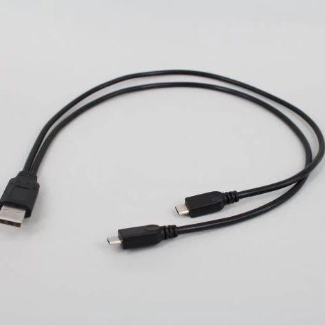 

30cm Black color Double Micro usb 5pin male to USB 2.0 A multi power charge cable, White/black/colorful