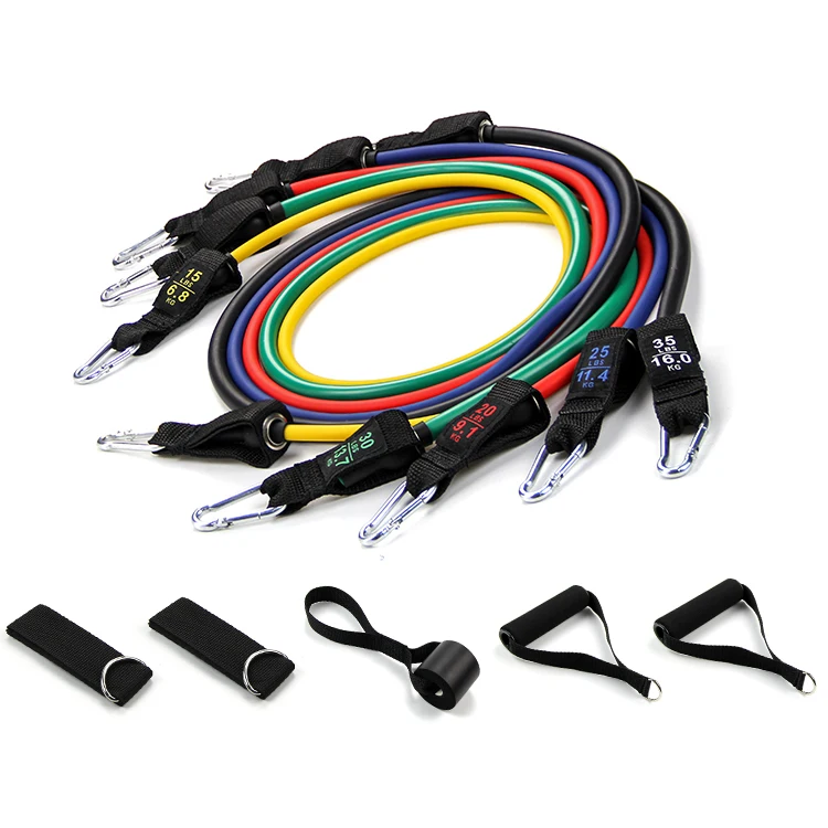 

Wholesale home gym fitness exercise TPE material resistance bands tube set