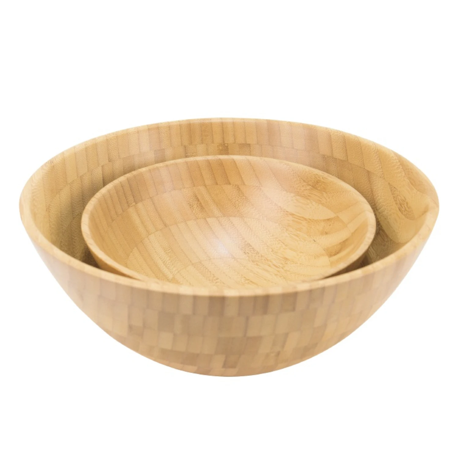 

BAMBKIN Kitchen organic lacquer large International Bamboo Wood Salad Bowl, Natural