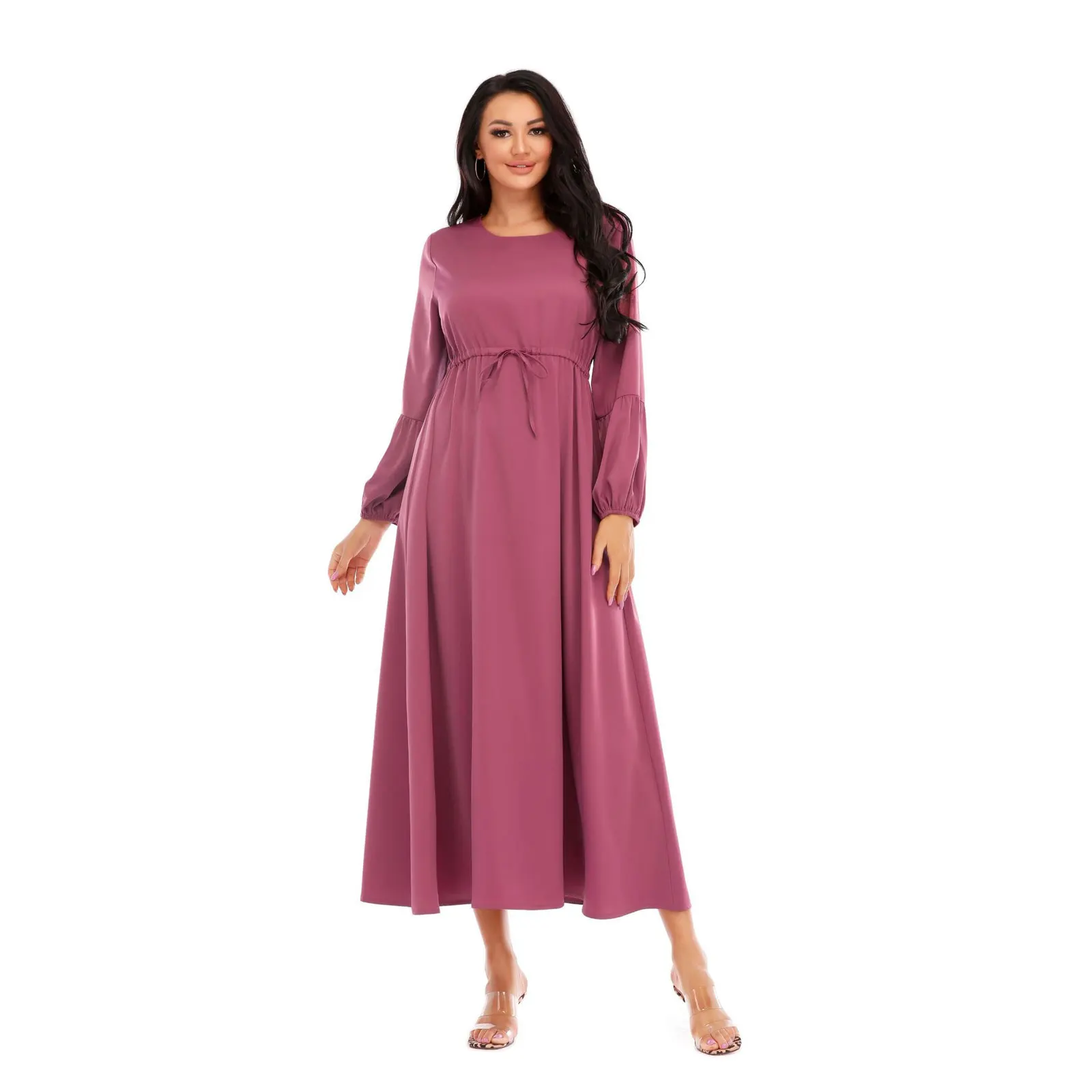 

Hot Selling casual round neck dress Muslim women's wear women's dress