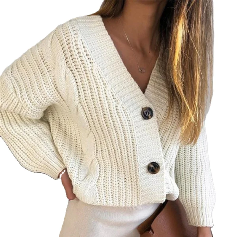 

Knit Sweater Women Autumn Female Casual Long Sleeve Button Cardigan Knitted Sweaters Coat Winter Warm Clothes