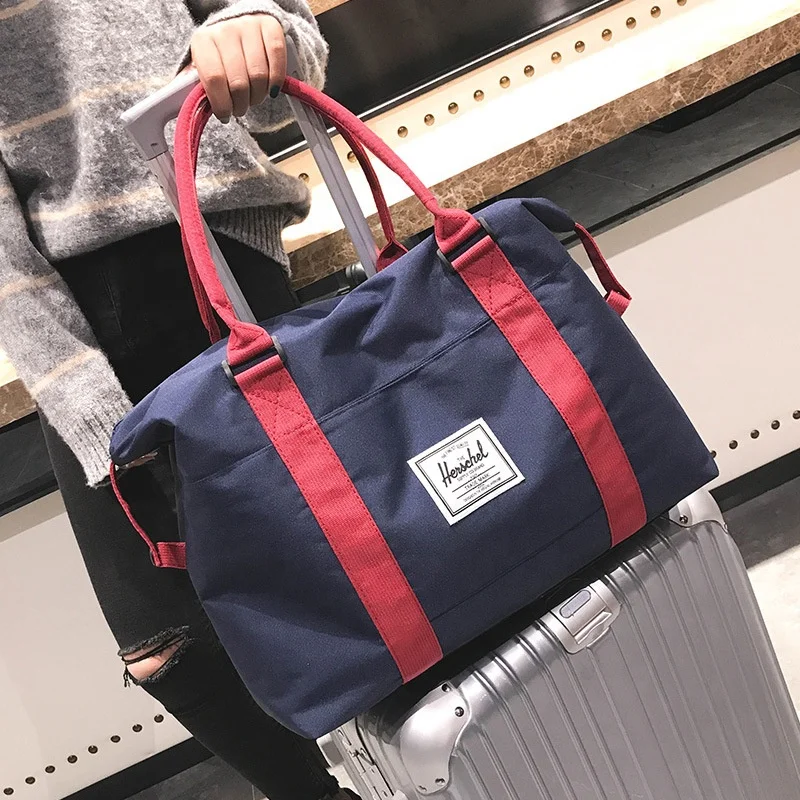 

Custom Logo Colorful Ladies Overnight Famous Brands Design Sports Gym Duffel Travel Tote Bag with Durable Nylon Hand Straps