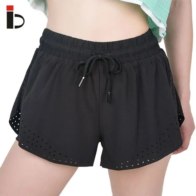 

Summer casual women black tennis hole slim yoga inner gear anti slip shorts