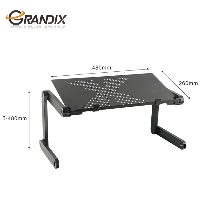 Portable Adjustable Aluminum Laptop Desk Stand Extra Large Mouse Pad Side Mount