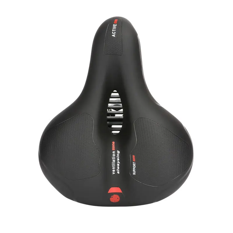 

Comfortable Big Butt Bicycle Seat Cushion Memory Foam Padded Hollow Soft Bike Saddle with Reflect, Black/red/blue/yellow ,or as request