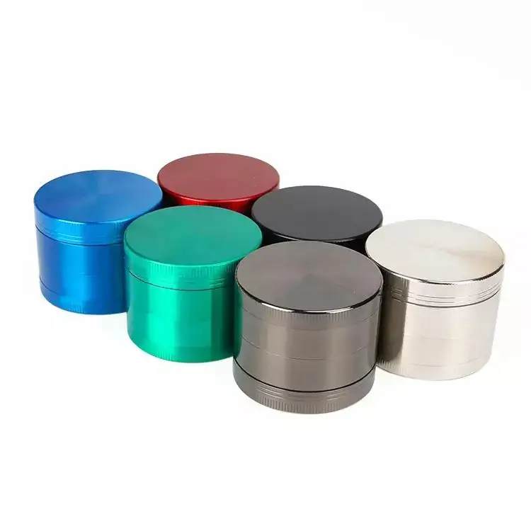 

SHINY Smoke supplies No MOQ Metal Zinc alloy herb grinder tobacco  kitchen ship out in 24hrs, 5 colors