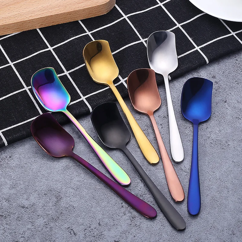 

Fashional Colorful 304 18/8 Stainless Steel Tea Coffee Ice Cream Spoon, Sliver,gold,rose gold,color,black