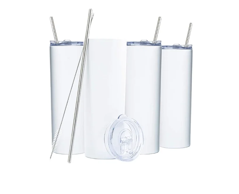 

Stainless steel double vacuum Tumbler with Lid and straw Reusable 20oz skinny Tumbler Hot Cold Slim Straight tumbler, Customized