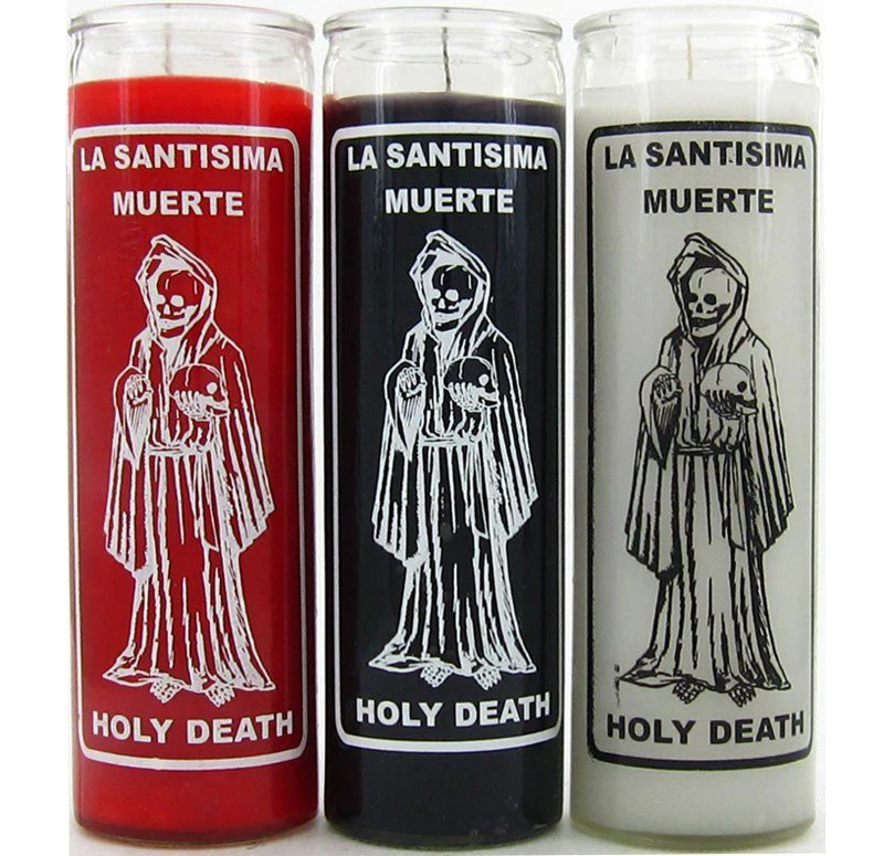 Holy Death Candle Guardian  White Wax 7 Day La Santa Muerte Veladora Vela 