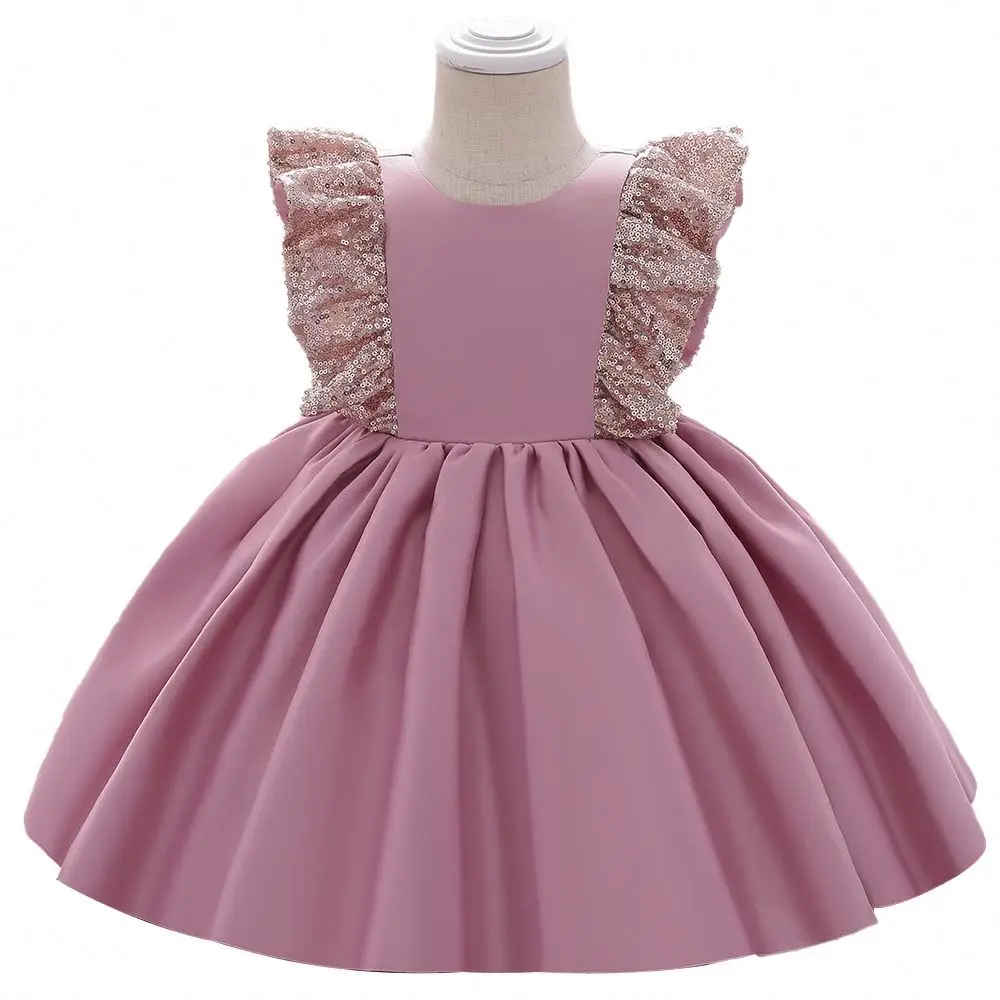 

Baby dress sequins bow flower girl Princess Dress Birthday Dress, As picture
