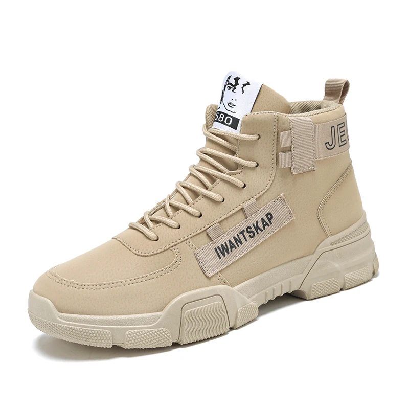 

New high-top tooling leather boots Martin boots men's shoes men casual shoes