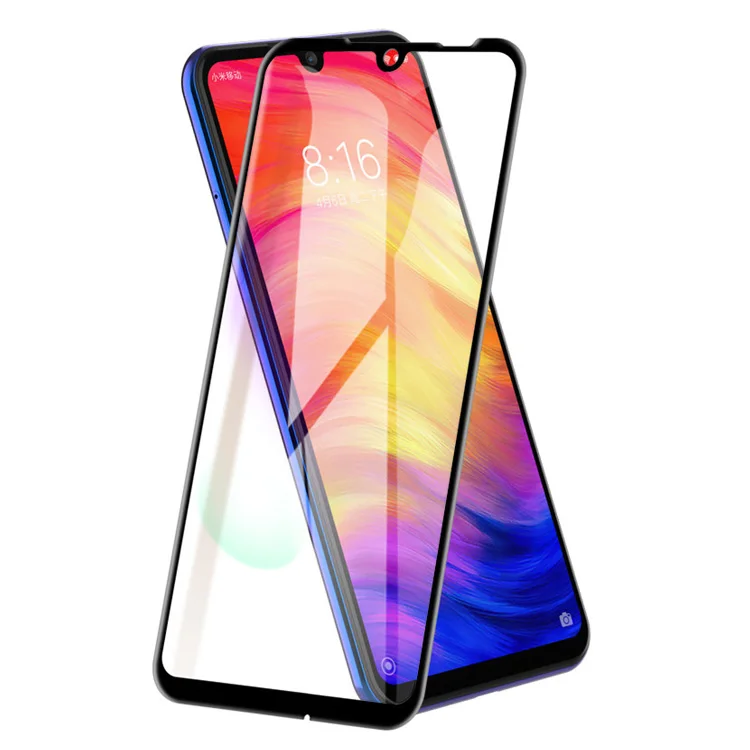 

2019 fingerprint 2.5D All glue For the whole best mobile phone screen protective film tempered glass for xiaomi redmi note 7