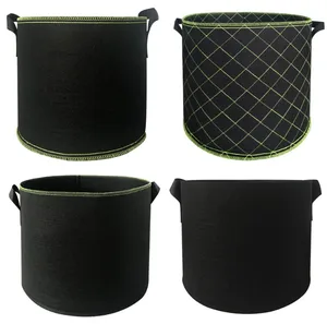 Image of 1/3 / 5 / 7 / 10 / 15 / 20 / 25 / 45 / 60 Gallon Felt Fabric Pot Grow Bag for trees or flower