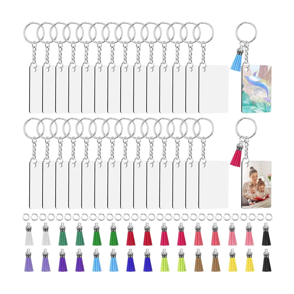 

DIY crafting keychains jump rings tassels sublimation blanks wood keychain blank bulk