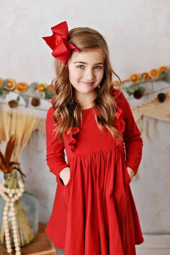 red frock long