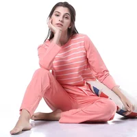 

Paerlan autumn winter full set cotton home woman sleep wear Pajamas