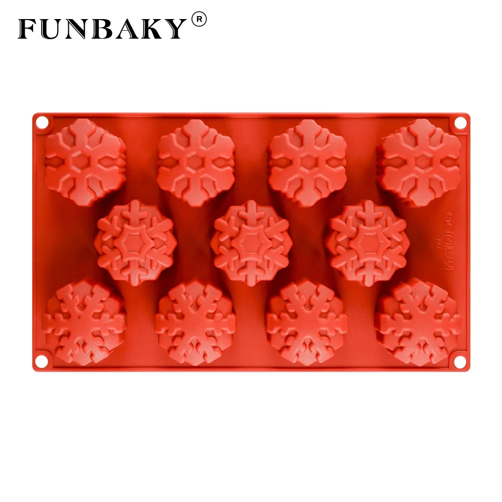 

FUNBAKY Cake making tools multi - cavity snowflake shape chocolate 3 D soft sweets gummy mold cake decorating kits, Customized color