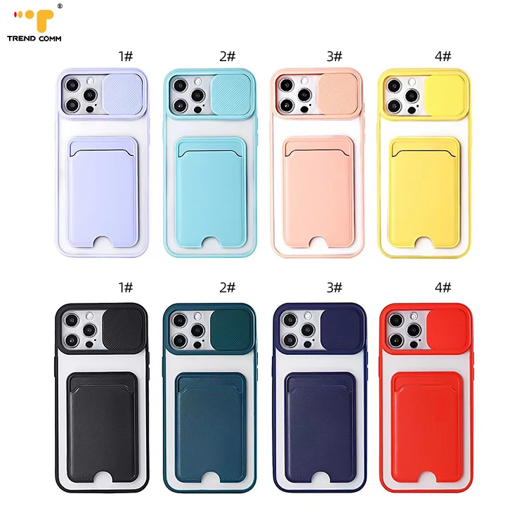 

Transparent TPU Clear Case for iPhone 12 Pro Max Credit Card Holder Pocket Wallet Phone Case