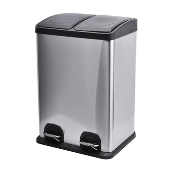 40l(20l+20l) Stainless Steel Dual Liner Recycle Bin/trash Bin - Buy 40l ...