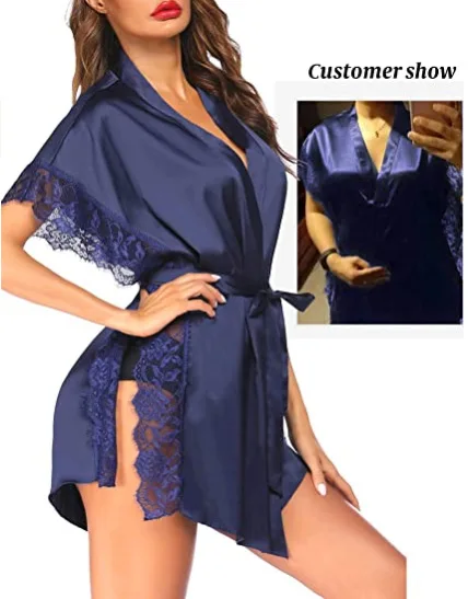 

sfy1681 hot sale women sexy lingeries silk women bathrobe sleepwear pajamas nightwear