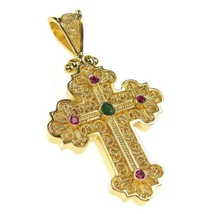 High quality cross pendant necklace gilded cross necklace 2