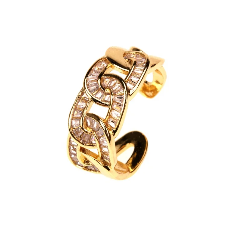 

Gold Filled Cubic Zircon Ring For Women, Golden plated color