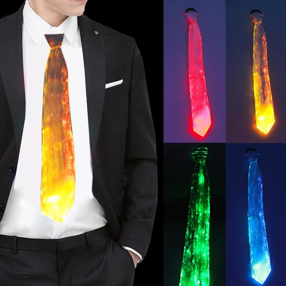 1clienic LED Necktie 7 Colors Light Up Tie LED Glow Dark 2019 Upgrade USB Rechargeable Luminous Novelty Necktie Unisex LED Tie for Party Costume Men Women Boys 