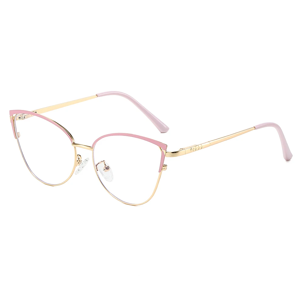 Woman Optical Eyeglasses Metal Legs and Acetate Rim Spectacles for Women Prescription Eyewear Glasses Frame Cat-Eye Style
