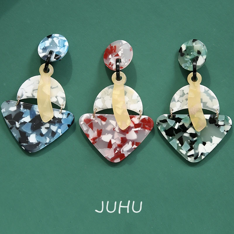 

Colorful Geometric Pendant Trend Fashion Jewelry Acrylic Drop Hanging Dangle Earring for Charm Women
