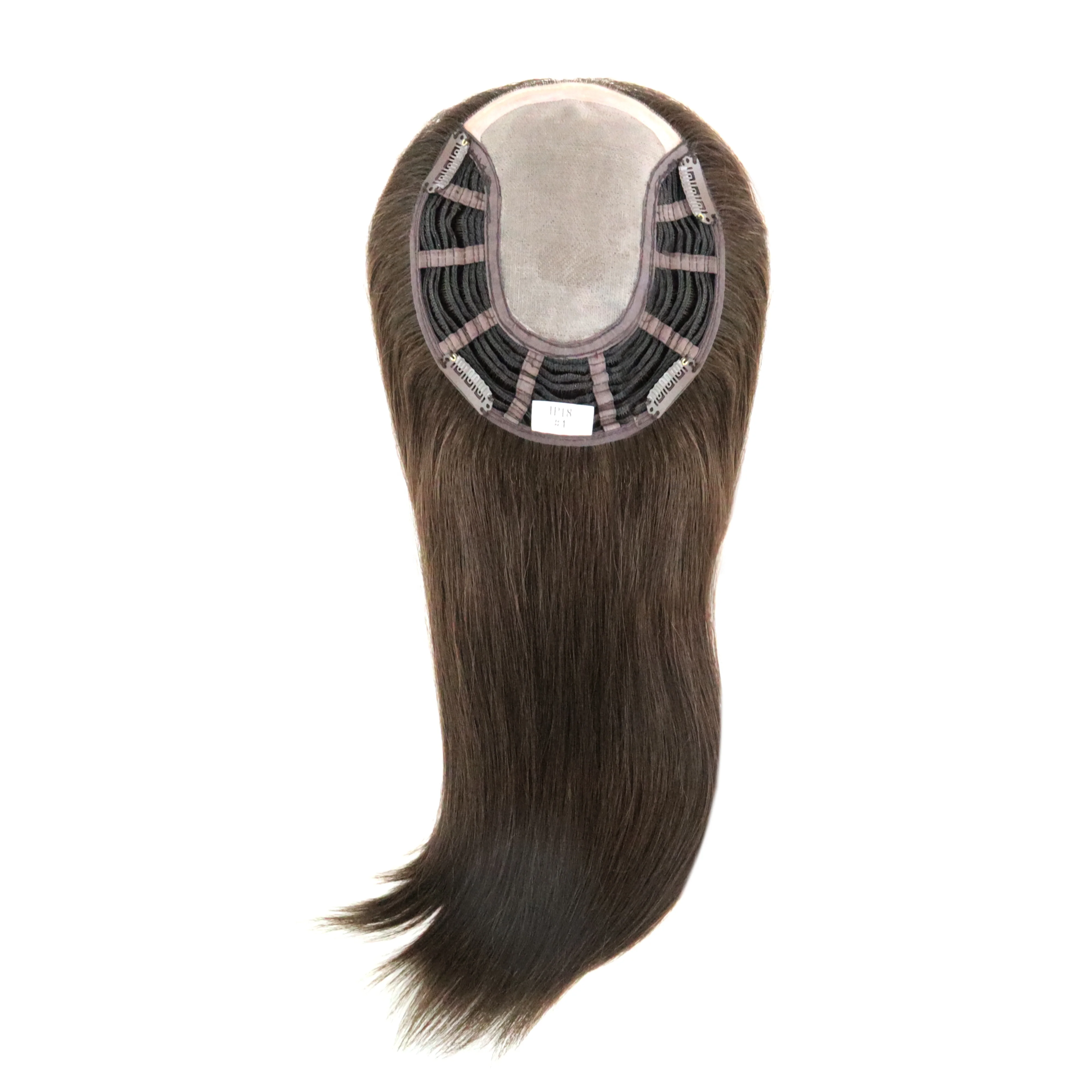 

In Stock 14" 120% Density Mono Top Women Human Hair Toupee with Clip