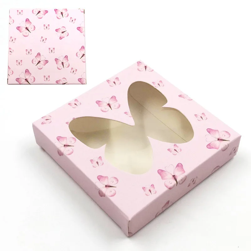 

square heart shaped butterfly paper custom lash box