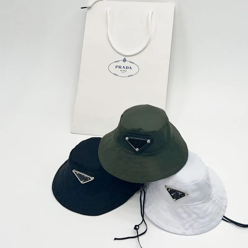 

Hot Sale Small dog Pet Accessories Luxury Brand Triangle Logo Pet Dog Sunhat Bucket Hats, Black,white, dark green