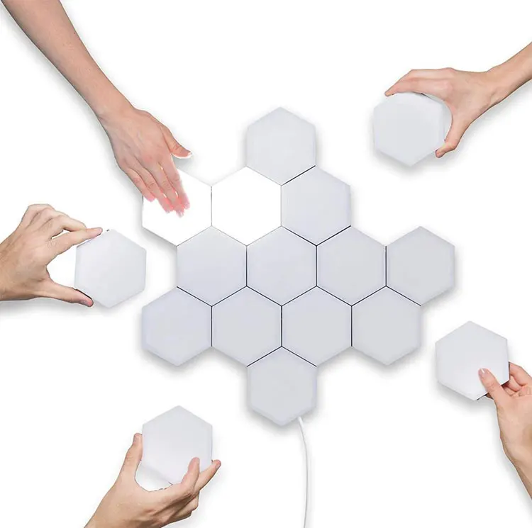 10pcs/set LED Hexagon Touch Sensitive LED Panel DIY Wall Panel Light